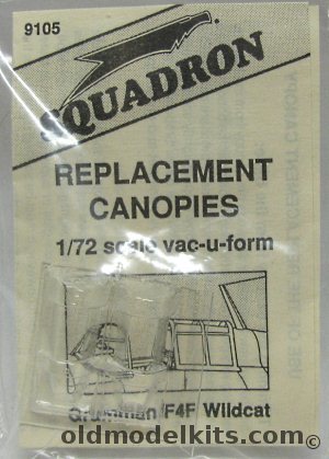 Squadron 1/72 (2) F4F Wildcat Replacement Canopies, 9105 plastic model kit